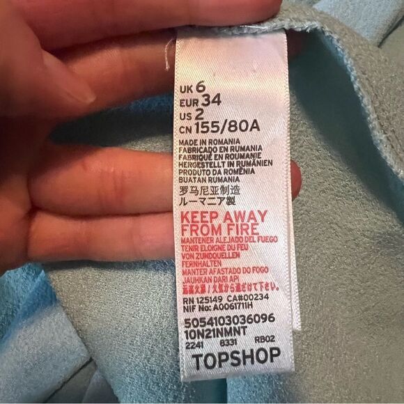 Topshop minty blue maxi dress. Size 2 - Picture 10 of 11